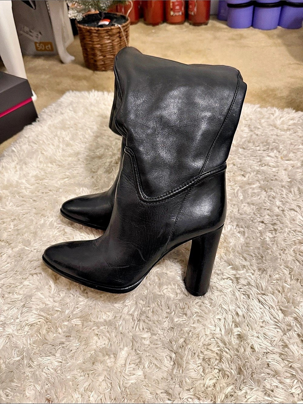 Vince Camuto Pamlia Knee High Boot Black Over-the-Knee Boots
